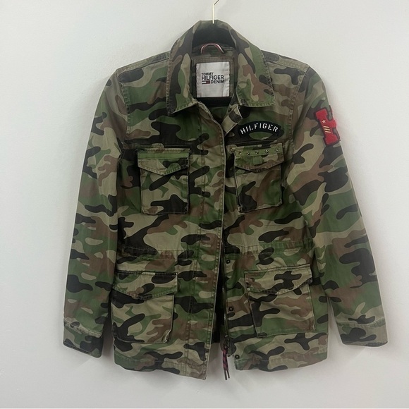 Tommy Hilfiger Denim Camo Field Utility Military Jacket - Picture 2 of 15